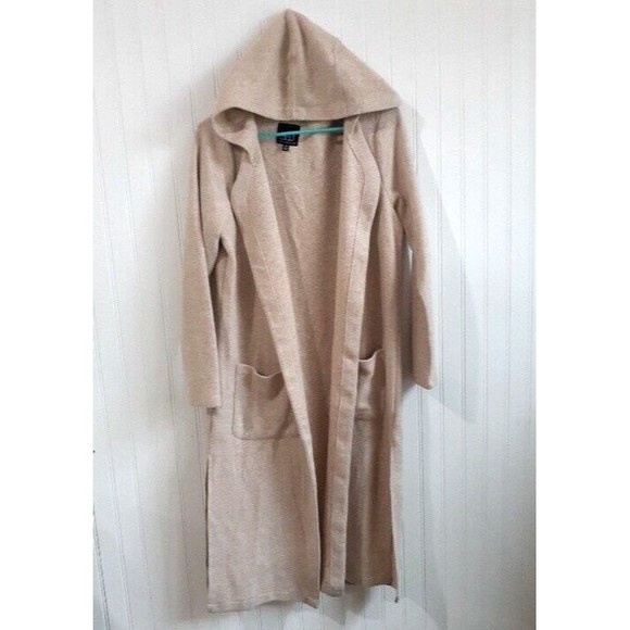 BBJ Los Angeles Sweater Womens Medium Long Line Open Hoodie Cardigan Pockets‎ - Picture 1 of 10